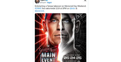 John Cena protagoniza el póster oficial de la próxima edición de WWE Saturday Night's Main Event