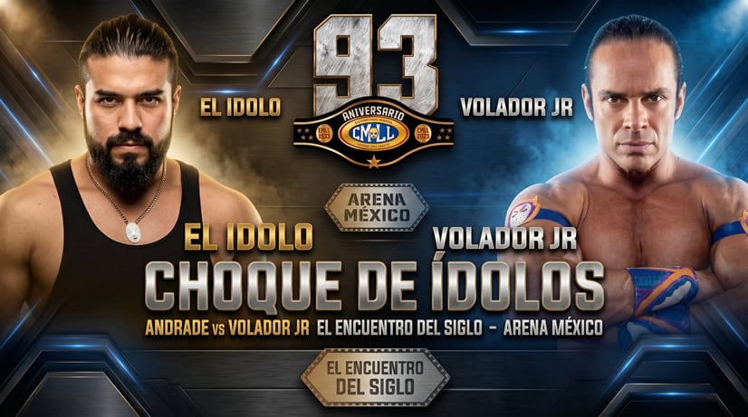 Andrade el Idolo vs Voladoor Jr en CMLL 93 Aniversario en vivo